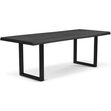Brooks 40 x 116 Inch U Base Dining Table In Ebonized Top And Black Base