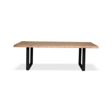 Brooks 92 Inch U Base Dining Table In Black and Teak