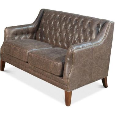 Brooks Brown Tufted 2 Seat Sofa