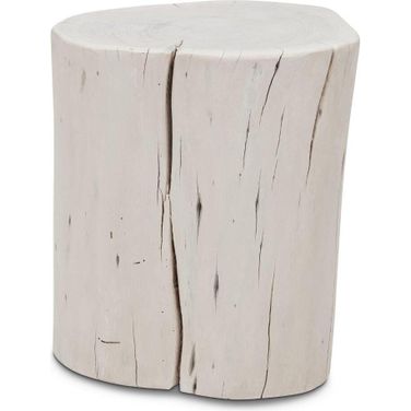 Brooks Solid Wood Stump In White Wash