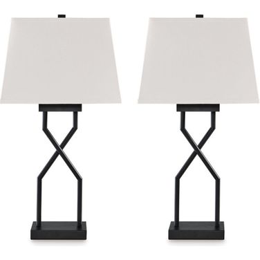 Brookthrone Black Metal Table Lamp Set of 2