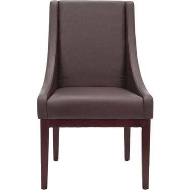 Brown Leather Sloping Armchair