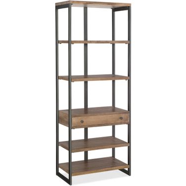 5681-10 Medium Wood Metal Frame Bookcase