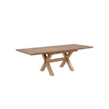 Brownstone Trestle Dining Table Complete In Warm Brown