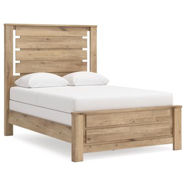 Brozmont Full Panel Bed In Tan