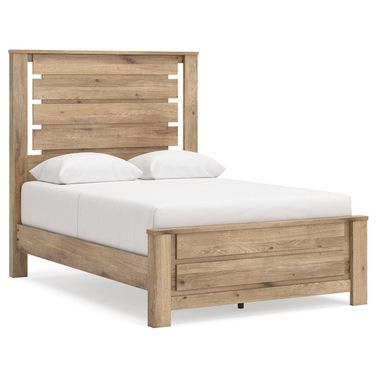 Brozmont Full Panel Platform Bed In Tan