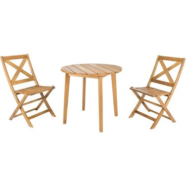 Bruna Teak 3-Piece Bistro Set