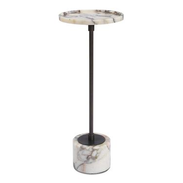 Brunson Drink Table In White and Bronze