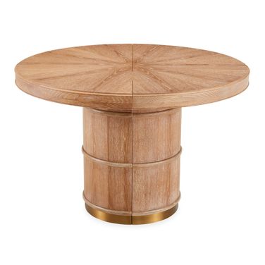 Brussels Dining Table In Natural Oak and Brass