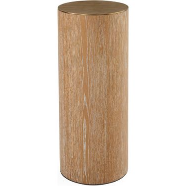 Brussels Pedestal In Natural Oak and Brass