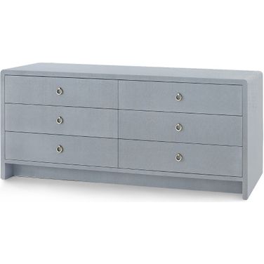 Bryant Linen Extra Wide Large 6-Drawer In Winter Gray