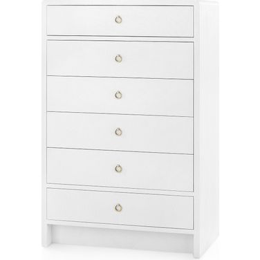 Bryant Tall 6-Drawer Chest In Chiffon White