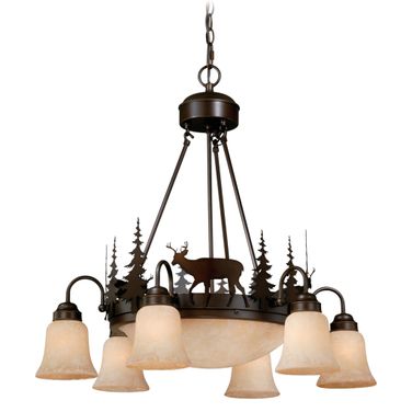 Bryce 9L Deer Chandelier In Burnished Bronze