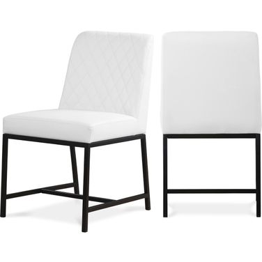 Bryce Vegan Leather Dining Chair Set of 2 In White