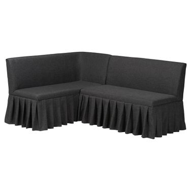 Bryna 2-Piece Upholstered Dining Nook Bench Set In Dark Grey and Dark Brown