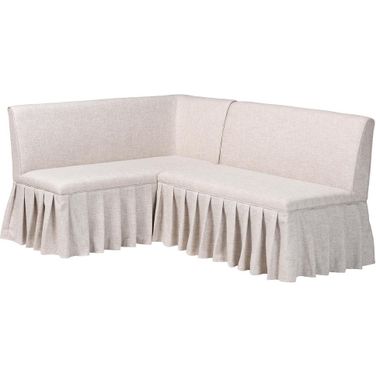 Bryna Dining Nook Bench Set In Beige and Dark Brown