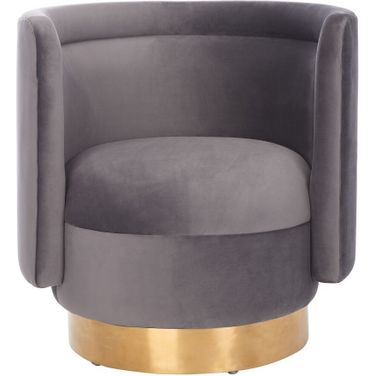Brynlee Swivel Accent Chair In Slate And Gold