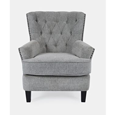 Bryson Upholstered Accent Chair with Nailhead Trim In Ash