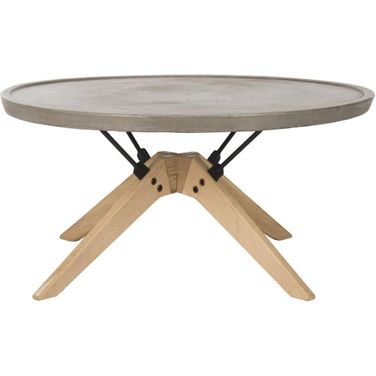 Bryson Dark Grey Modern Concrete Round Indoor/Outdoor Coffee Table
