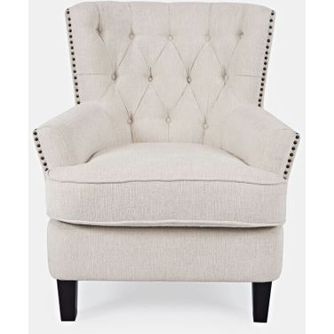 Bryson Upholstered Accent Chair with Nailhead Trim In Oat