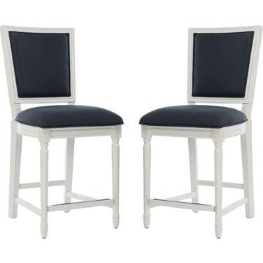 Buchanan Navy and Creme Rectangle Counter Stool Set of 2