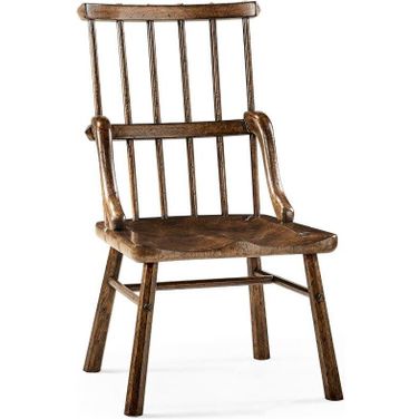 Buckingham Rustic Dark Oak Country Chair With Plank Seat 493402-SC-TDO
