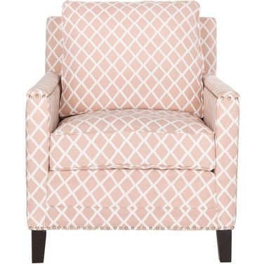 Buckler Peach Pink and White Club Chair