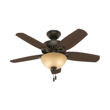 Builder 42 Inch Ceiling Fan with LED Light Kit and Pull Chain In New Bronze and Brazilian Cherry