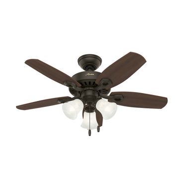 Builder 42 Inch Ceiling Fan with LED Light Kit and Pull Chain In New Bronze and Brazilian Cherry