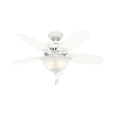 Builder 42 Inch Ceiling Fan with LED Light Kit and Pull Chain In Snow White