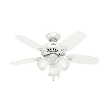 Builder 42 Inch Ceiling Fan with LED Light Kit and Pull Chain In Snow White