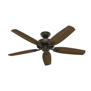 Builder 52 Inch Ceiling Fan and Pull Chain In New Bronze and Brazilian Cherry