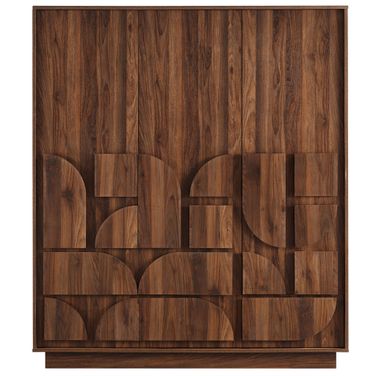 Bulwark 3-Door Wardrobe Closet In Walnut