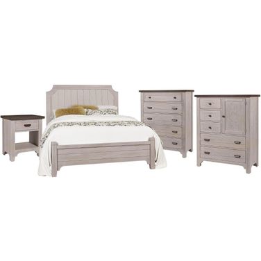 Bungalow Dover Grey and Folkstone Upholstered Panel Bedroom Set