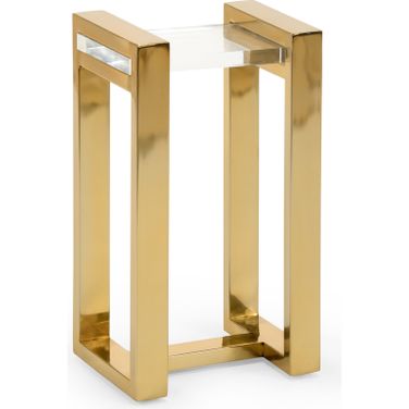 Burge Side Table In Clear and Gold