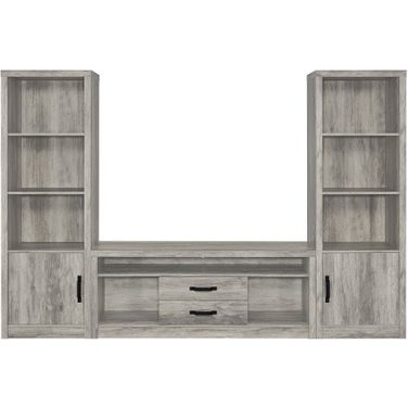 Burke 3-piece Entertainment Center Grey Driftwood
