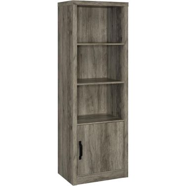 Burke 3-shelf Media Tower With Storage Cabinet Grey Driftwood