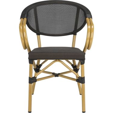 Burke Black Stacking Arm Chair Set of 2