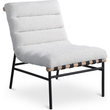Burke Boucle Fabric Accent Chair In Cream