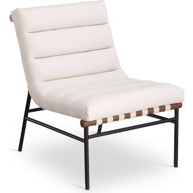 Burke Vegan Leather Accent Chair In Cream