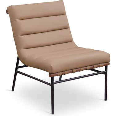 Burke Vegan Leather Accent Chair In Tan
