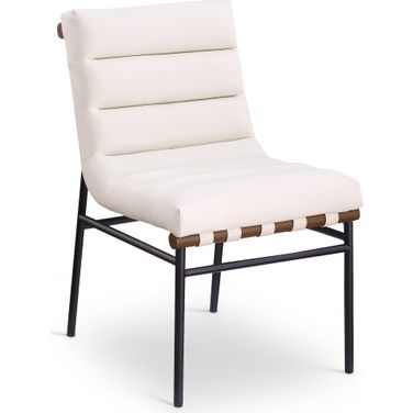 Burke Vegan Leather Dining Chair Set of 2 In Cream