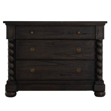 Burkhardt Chest In Cerused White and Dark Antique Bronze