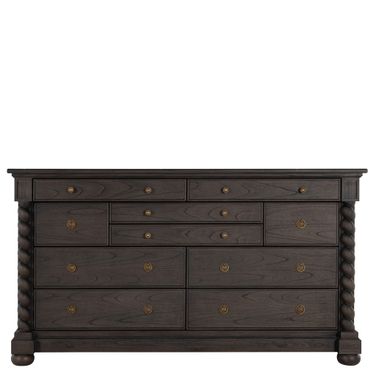 Burkhardt Dresser In Cerused White and Dark Antique Bronze