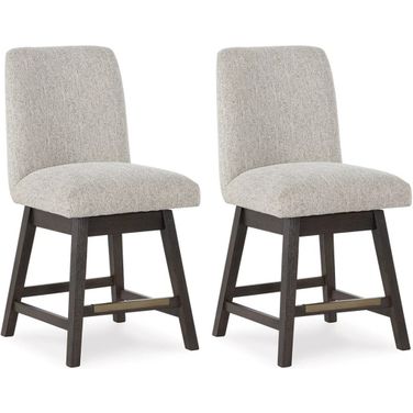 Burkhaus Counter Height Barstool Set of 2 In Beige and Dark Brown