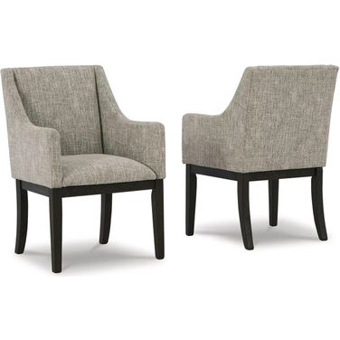 Burkhaus Dark Brown Dining Upholstered Arm Chair Set of 2
