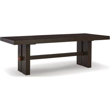 Burkhaus Dark Brown Rectangular Extendable Dining Room Table