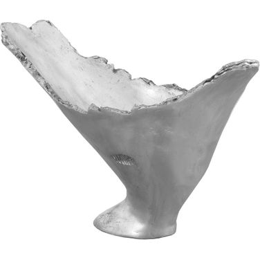 Burled Vase In Silver