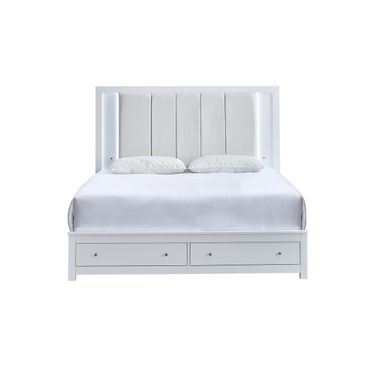 Burlington LED Storage King Bed in White