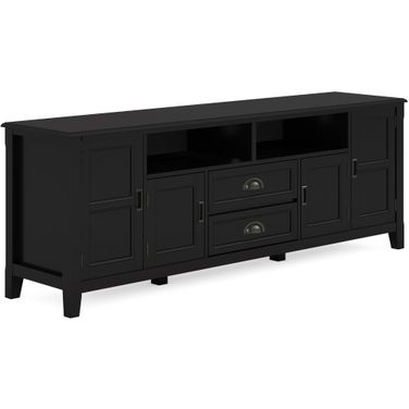 Burlington Solid Wood 72 Inch TV Media Stand In Black